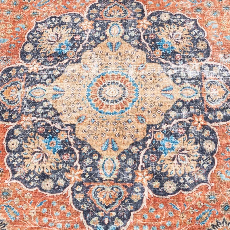In- & Outdoor Teppich Vintage - Kairo Medaillon Terra Dunkelblau