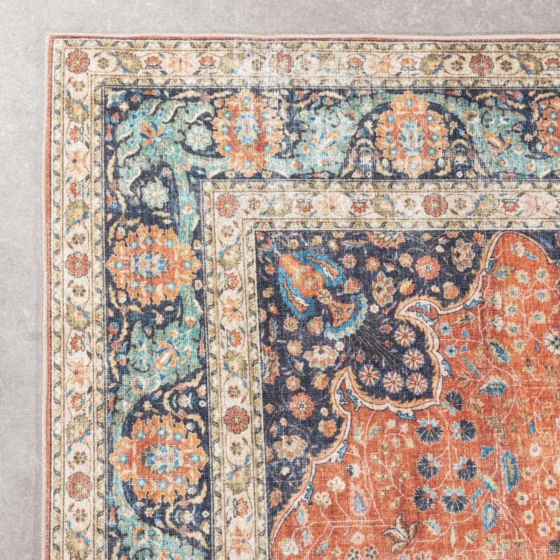 In- & Outdoor Teppich Vintage - Kairo Medaillon Terra Dunkelblau