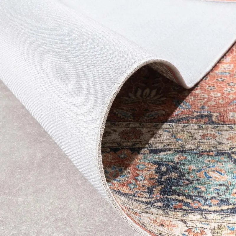 In- & Outdoor Teppich Vintage - Kairo Medaillon Terra Dunkelblau