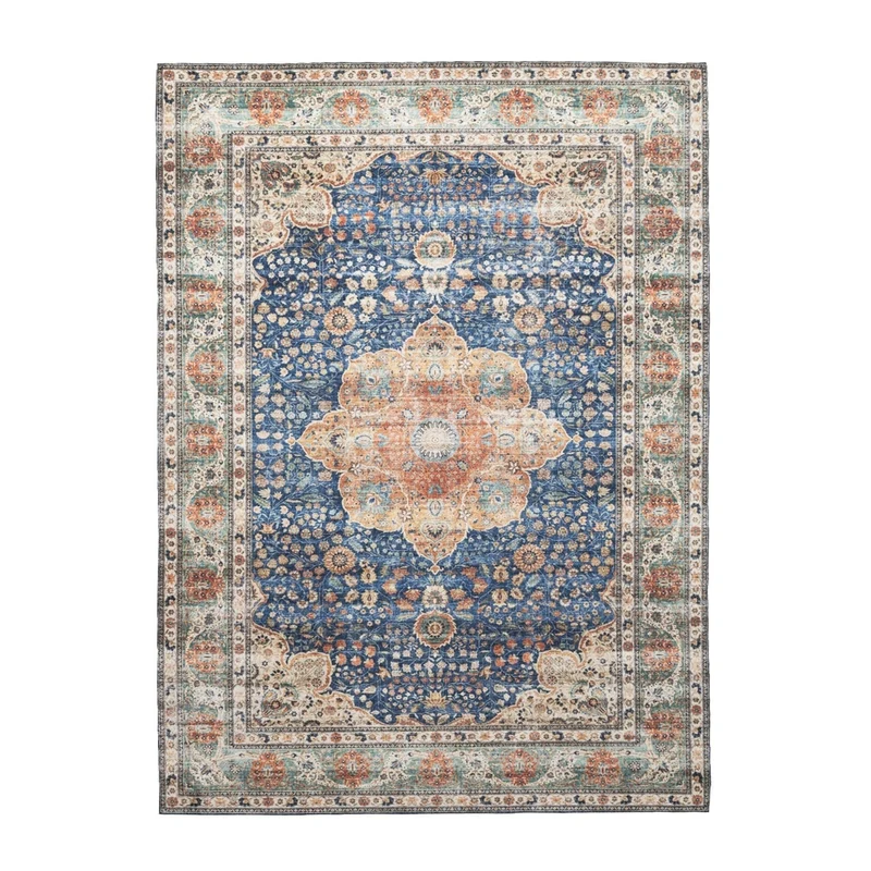 In- & Outdoor Teppich Vintage - Kairo Medaillon Dunkelblau Terra