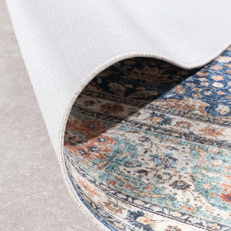 In- & Outdoor Teppich Vintage - Kairo Medaillon Dunkelblau Terra