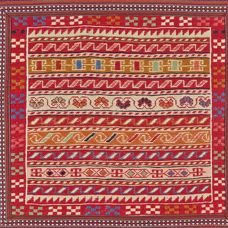 Kelim Pouf · Handgefertigt – Bunt, 90x90 cm
