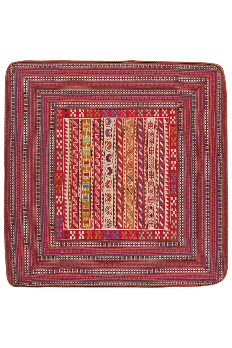 Kelim Pouf · Handgefertigt – Bunt, 90x90 cm
