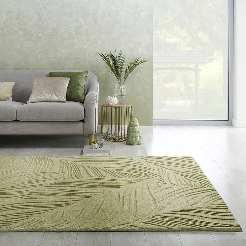 Moderner Teppich - Solacio Leaves Olivgrün