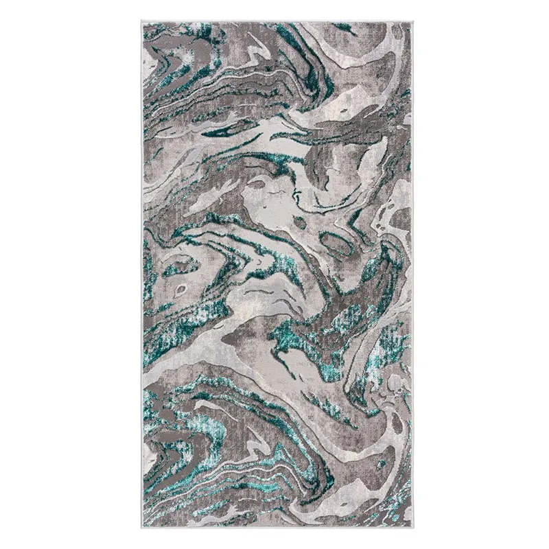 Marmor Teppich - Erio Marbled Grau Türkis