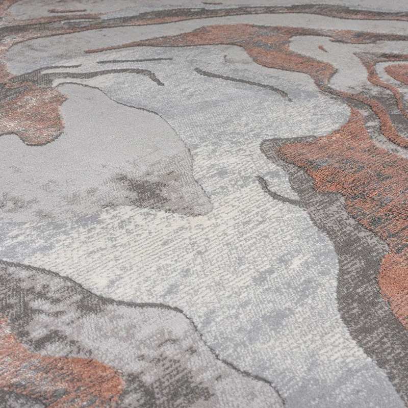 Marmor Teppich - Erio Marbled Grau Rosa