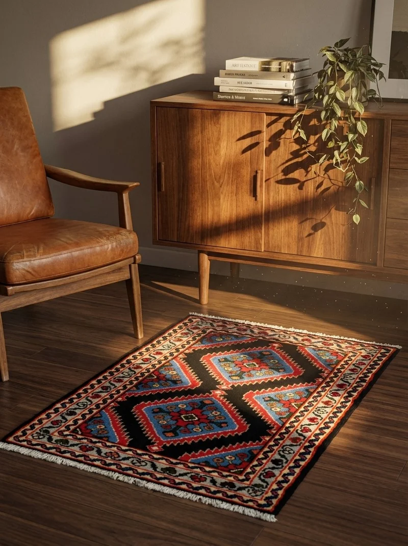 Hamadan · Handgeknüpft – Blau, 99x60 cm