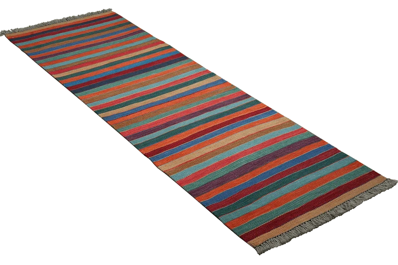 Kelim Gashgai · Handgewebt – Bunt, 201x61 cm