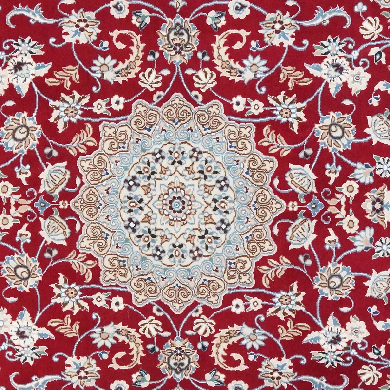 Nain 9La · Handgeknüpft – Rot, 202x129 cm
