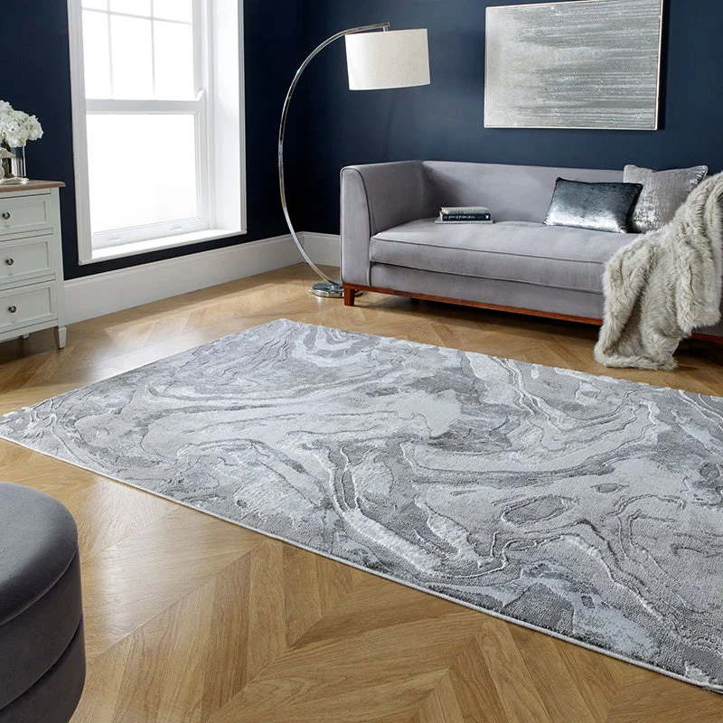Marmor Teppich - Erio Marbled Grau