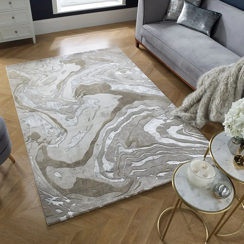 Marmor Teppich - Erio Marbled Beige