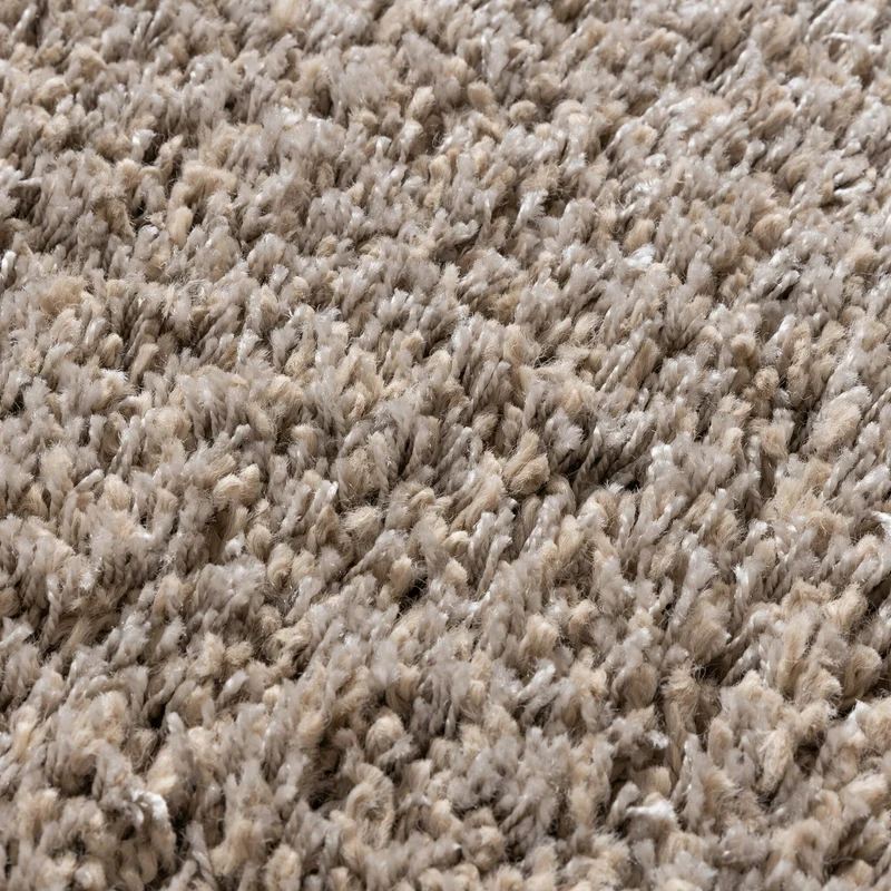 Hochflor Wohnzimmer Teppich - Yves Taupe