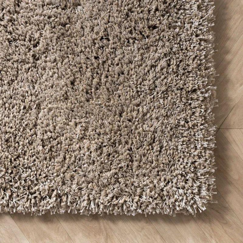 Hochflor Wohnzimmer Teppich - Yves Taupe