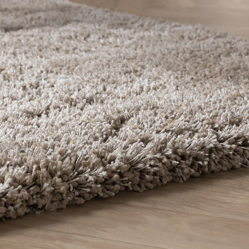 Hochflor Wohnzimmer Teppich - Yves Taupe