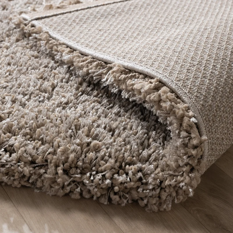Hochflor Wohnzimmer Teppich - Yves Taupe