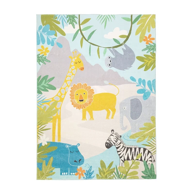 Kinderteppich - Jungle Löwe Bunt