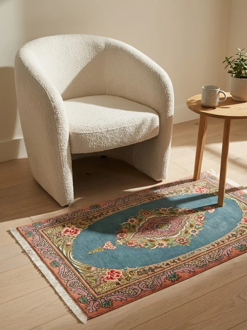 Tabriz 50 Raj · Handgeknüpft – Grün, 93x59 cm