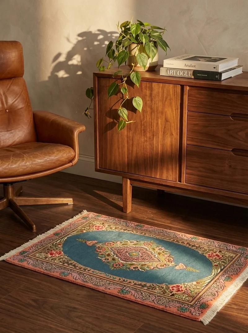 Tabriz 50 Raj · Handgeknüpft – Grün, 93x59 cm