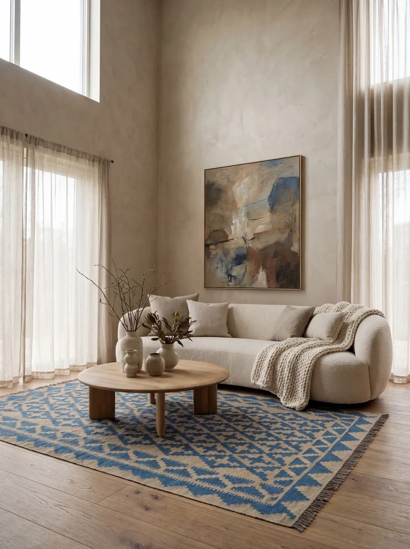 Kelim Gashgai · Handgewebt – Blau, 237x176 cm