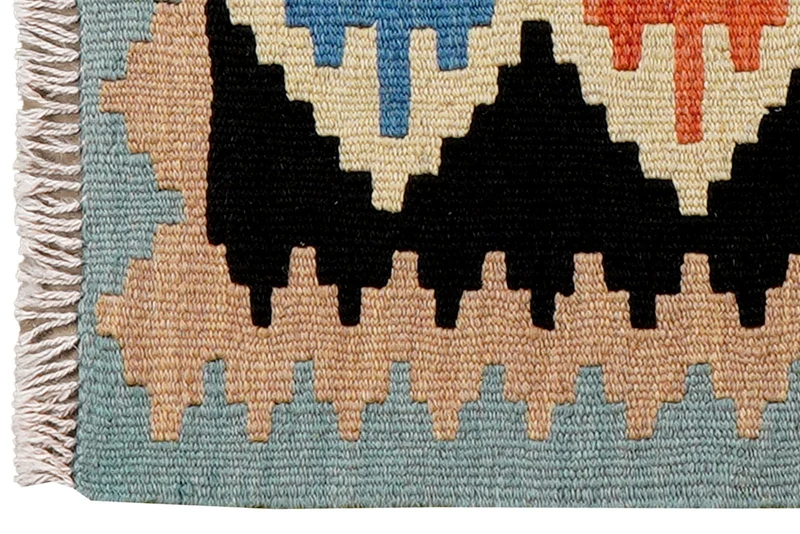 Kelim Gashgai · Handgewebt – Schwarz, 63x41 cm