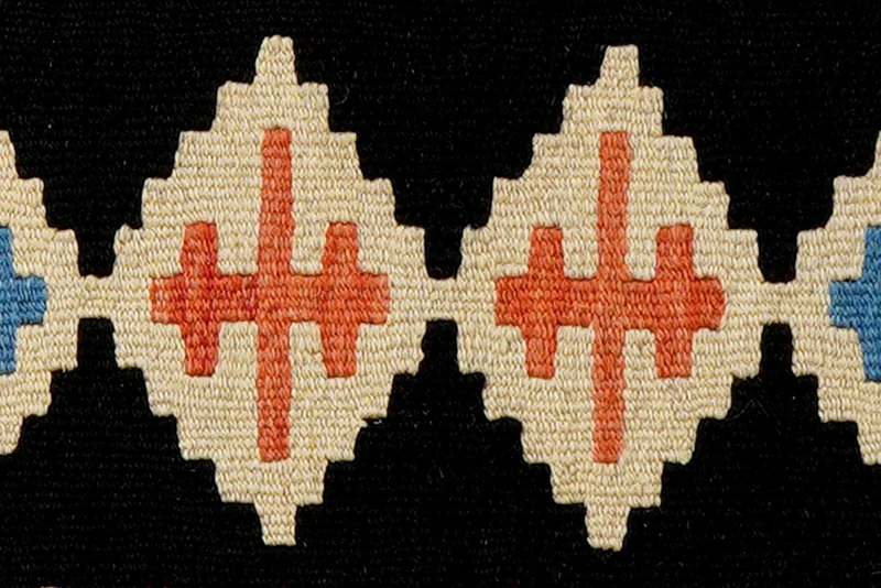 Kelim Gashgai · Handgewebt – Schwarz, 63x41 cm