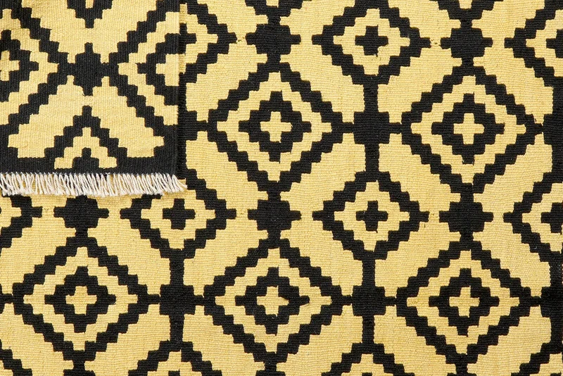 Kelim Gashgai · Handgewebt – Schwarz, 192x157 cm