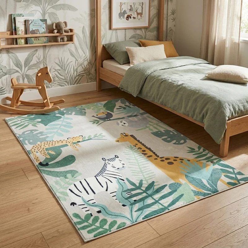 Kinderteppich - Jungle Giraffe Beige