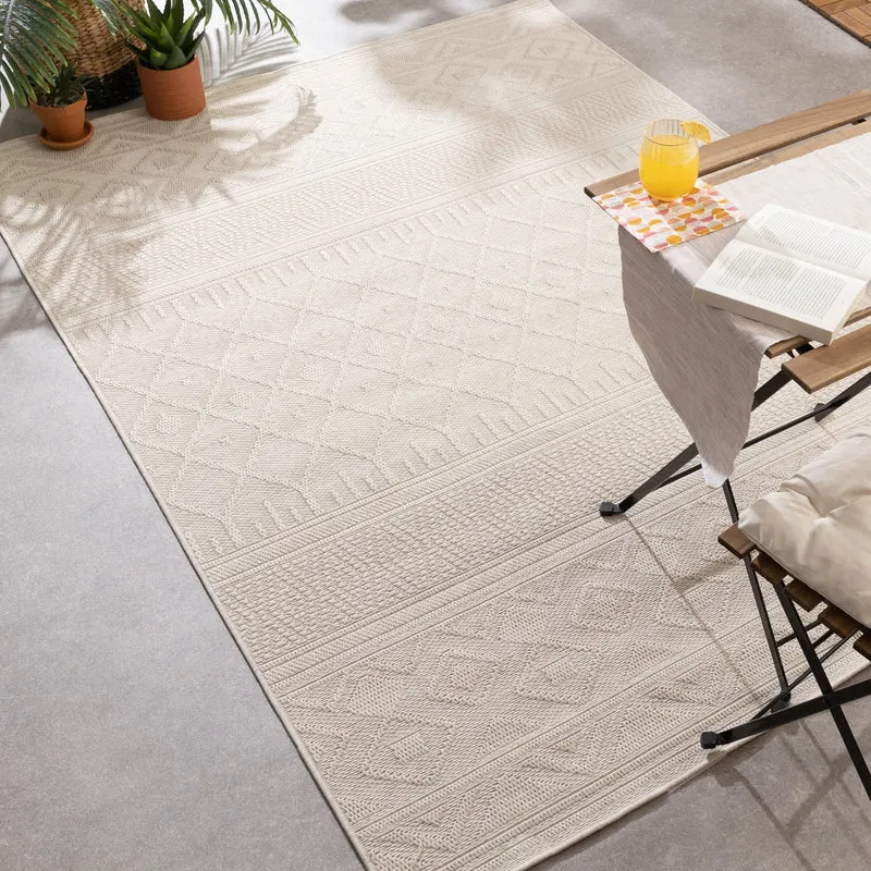 In- & Outdoor Teppich - Dunes Geo Creme