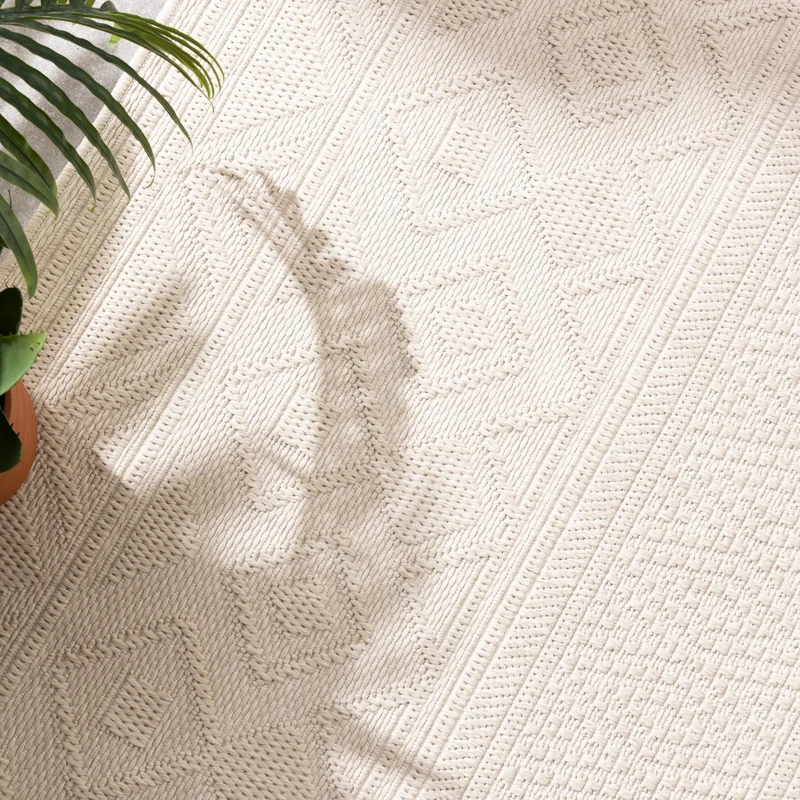 In- & Outdoor Teppich - Dunes Geo Creme