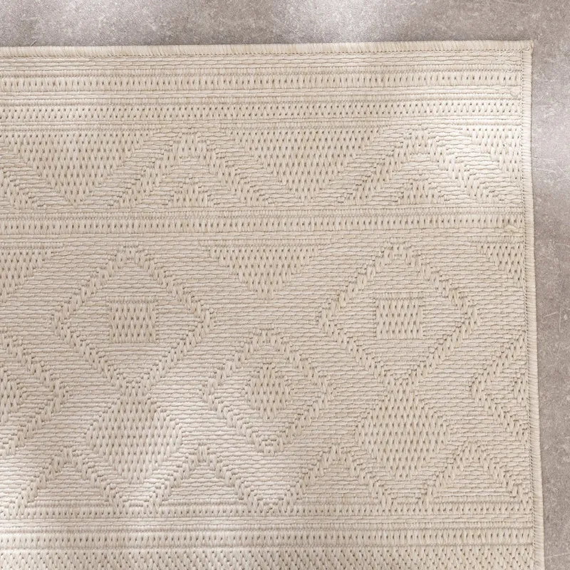 In- & Outdoor Teppich - Dunes Geo Creme