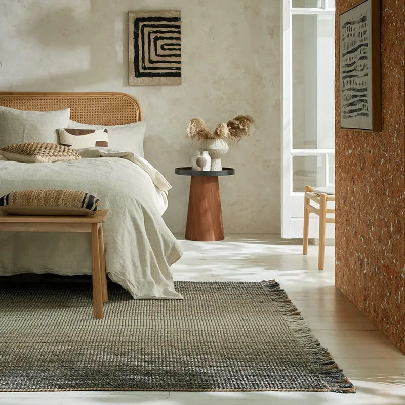 Jute Teppich - Motto Ombre Grau