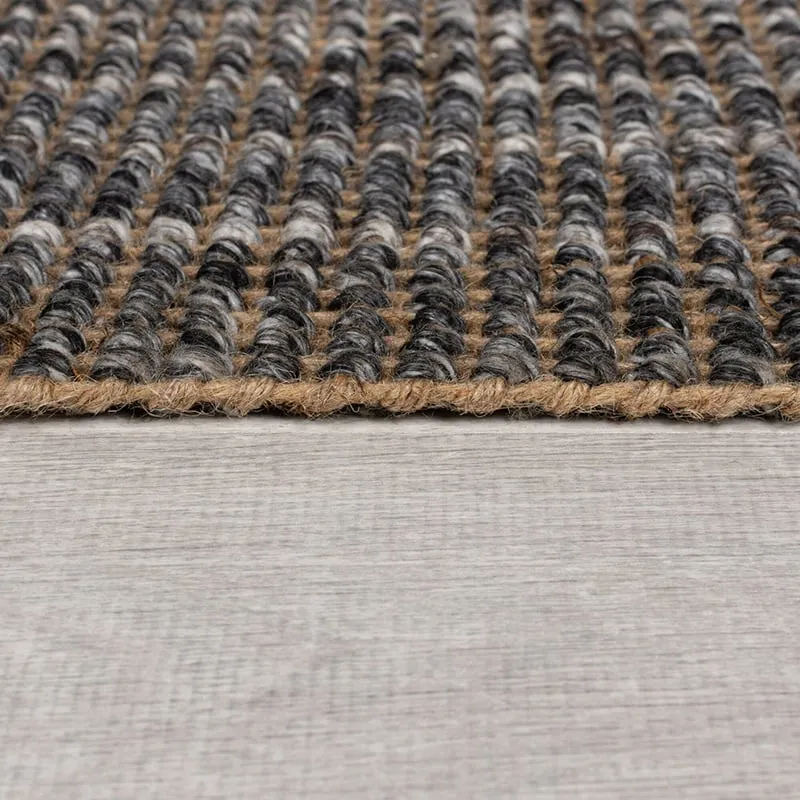 Jute Teppich - Motto Ombre Grau