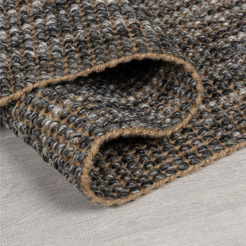 Jute Teppich - Motto Ombre Grau