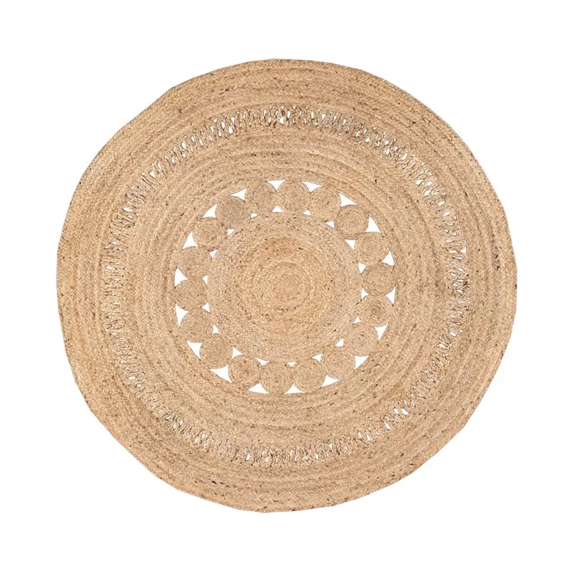 Jute Teppich Rund - Fair Rotan Natur