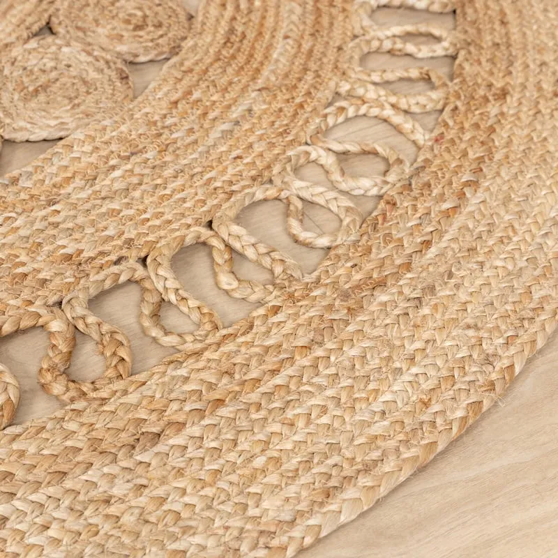 Jute Teppich Rund - Fair Rotan Natur