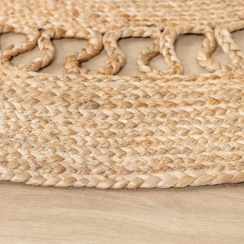 Jute Teppich Rund - Fair Rotan Natur