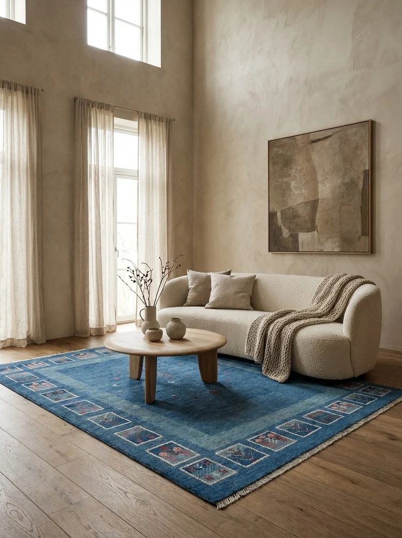 Rizbaf · Handgeknüpft – Blau, 213x157 cm