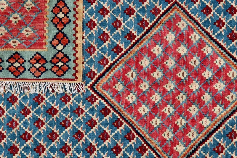 Kelim Senneh · Handgewebt – Blau, 156x107 cm