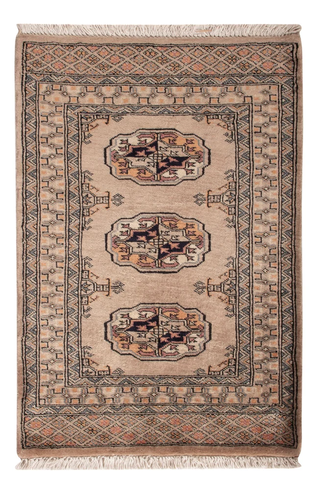 Pakistan Teppich 65x94cm - Orientteppich - hellbraun
