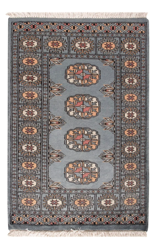 Pakistan Teppich 63x96cm - Orientteppich - hellblau