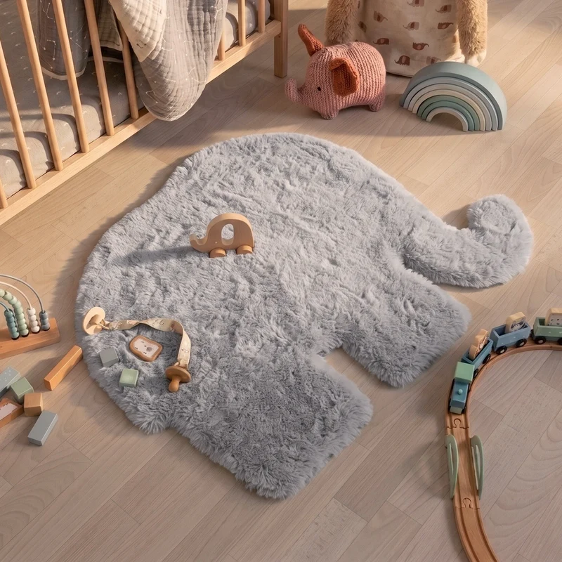 Kinderteppich - Huggy Elefant Grau