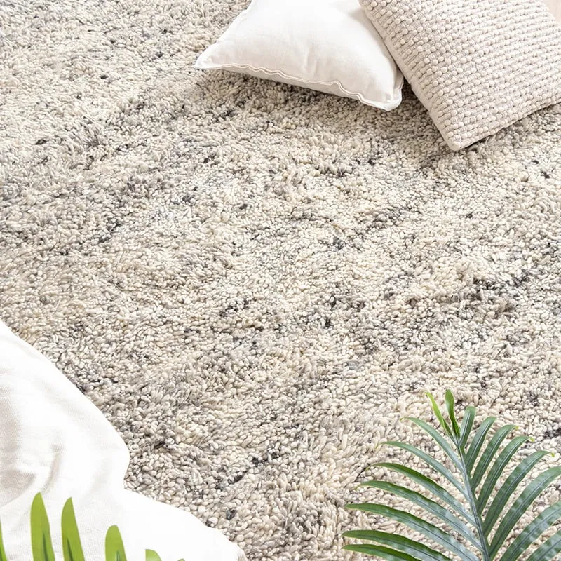 Hochflor Wollteppich - Royal Creme Grau