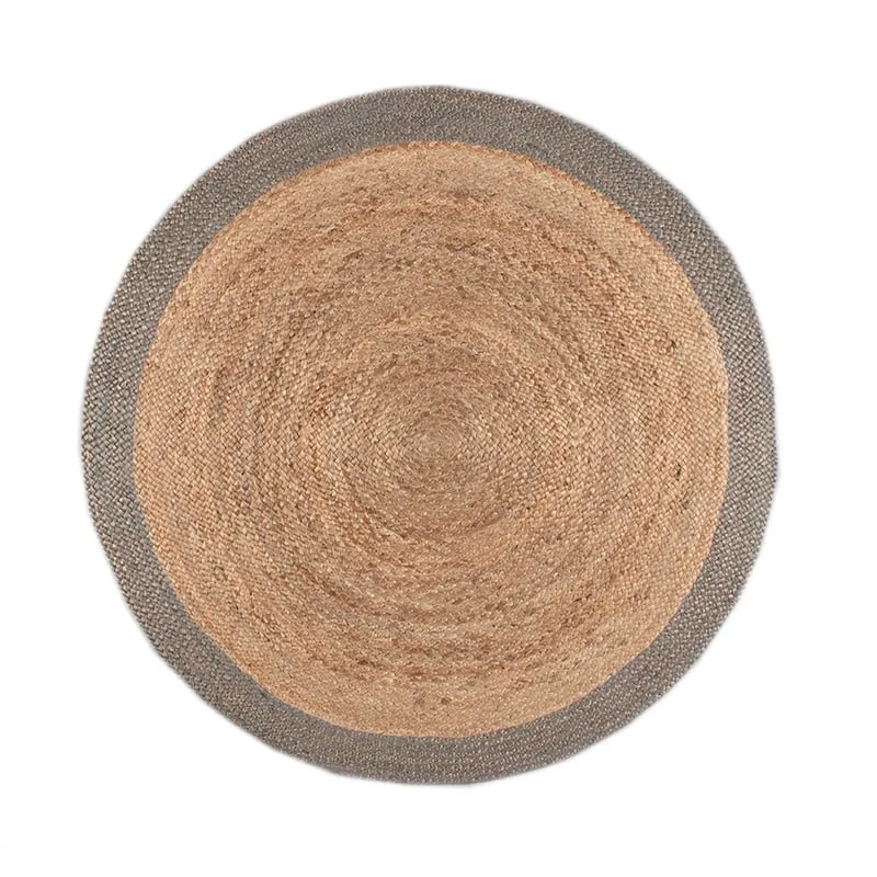 Jute Teppich Rund - Fair Natur Grau