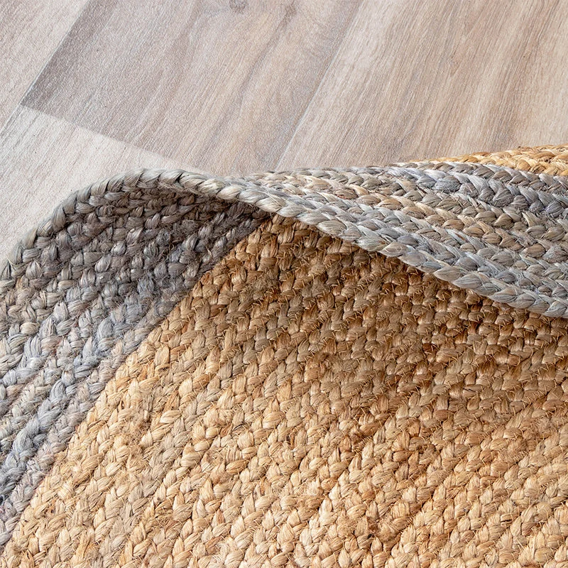 Jute Teppich Rund - Fair Natur Grau