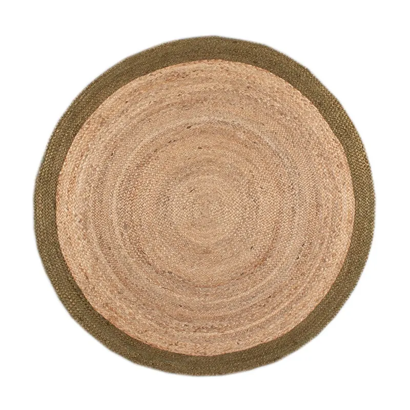 Jute Teppich Rund - Fair Natur Grün