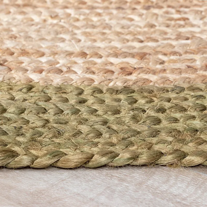 Jute Teppich Rund - Fair Natur Grün