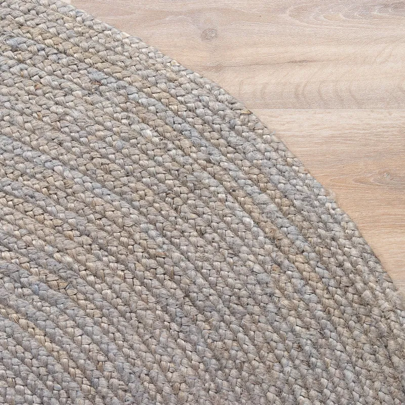 Jute Teppich Rund - Fair Grau