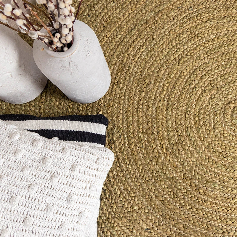 Jute Teppich Rund - Fair Grün