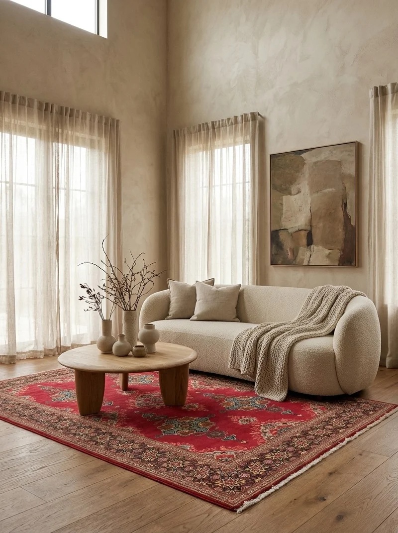 Kashan · Handgeknüpft – Rot, 230x141 cm