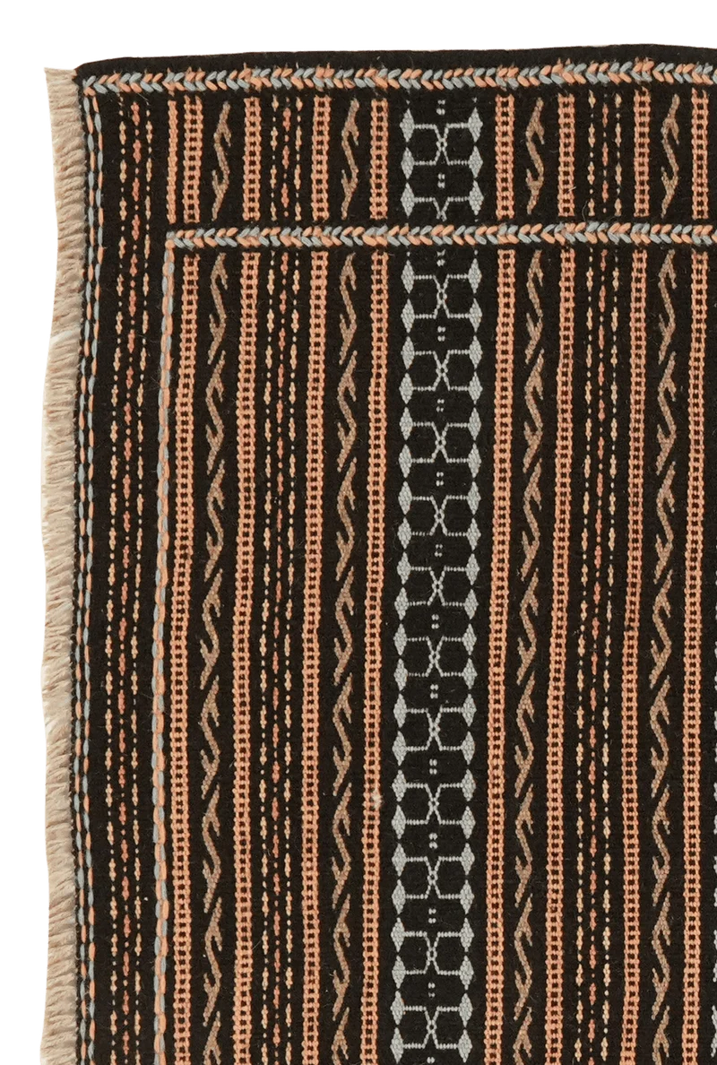 Kelim Kordi · Handgewebt – Schwarz, 125x81 cm